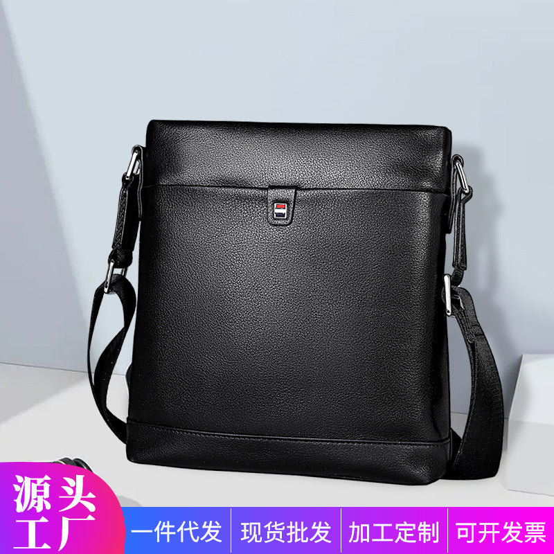 Men's Shoulder Bag Made of Genuine Cowhide Leather Large Capacity Casual Bag for Men