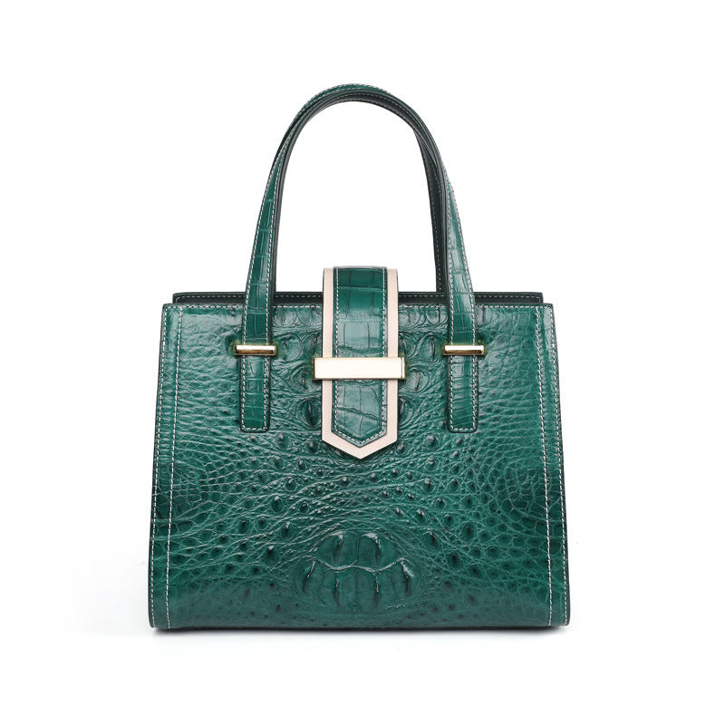 Siamese crocodile skin women bag fashion shoulder bag simple genuine leather shoulder bag