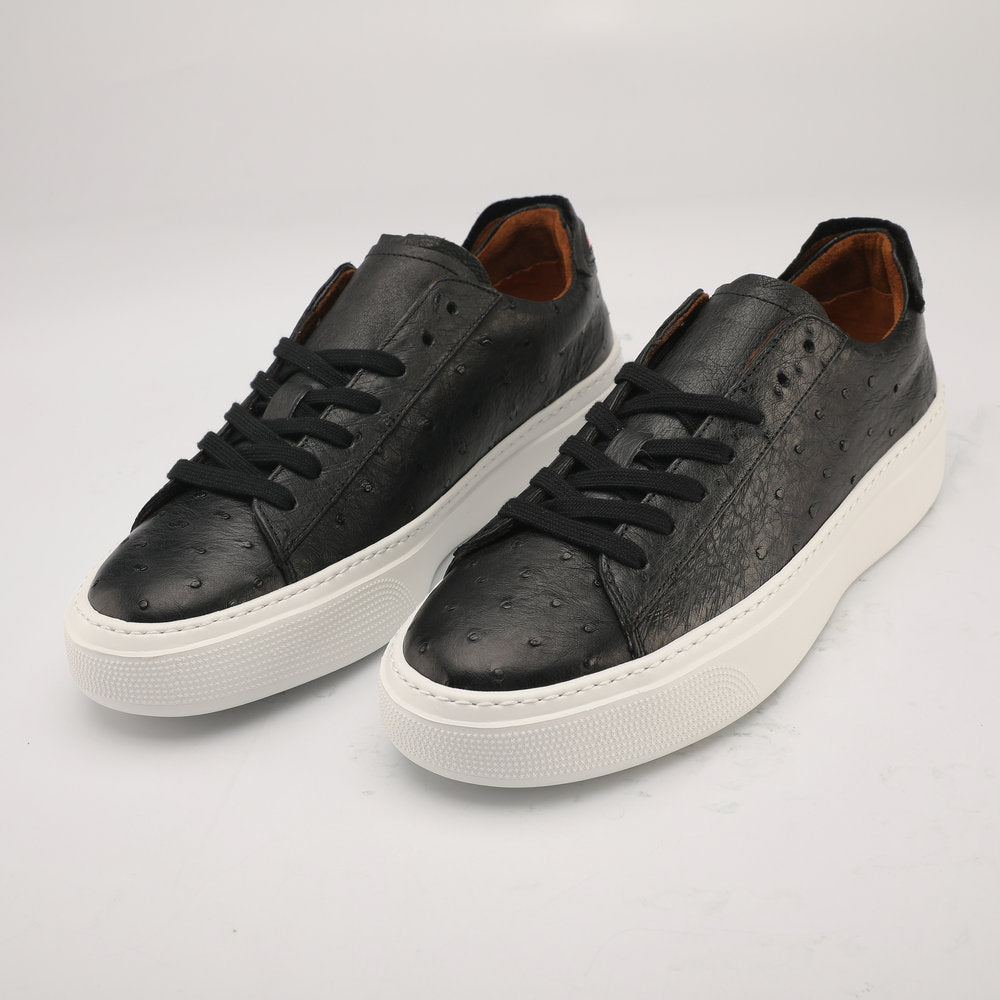 Ostrich Skin Men Shoes Fashion Genuine Leather Sneakers Men's Casual Sports Shoes