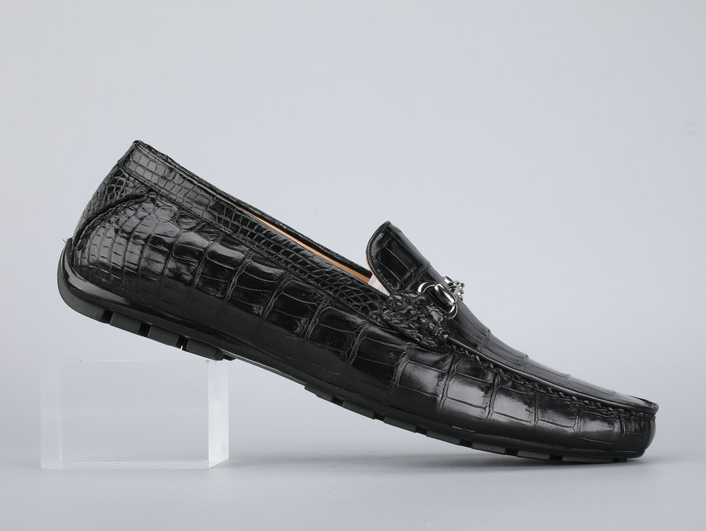 Crocodile Skin Men's Leather Shoes Genuine Leather Moccasins Fashion Casual Men's Shoes