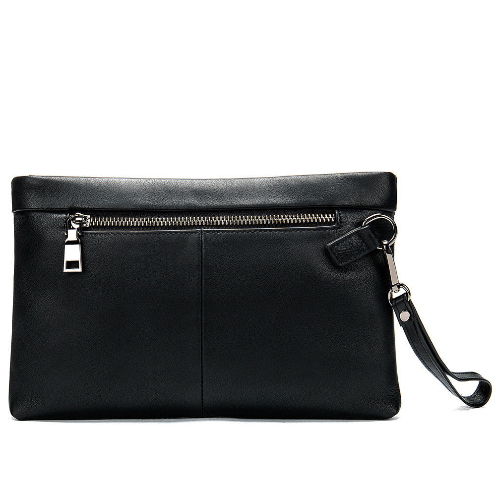 Men's clutch bag cowhide genuine leather Korean fashion business large capacity men's handbag