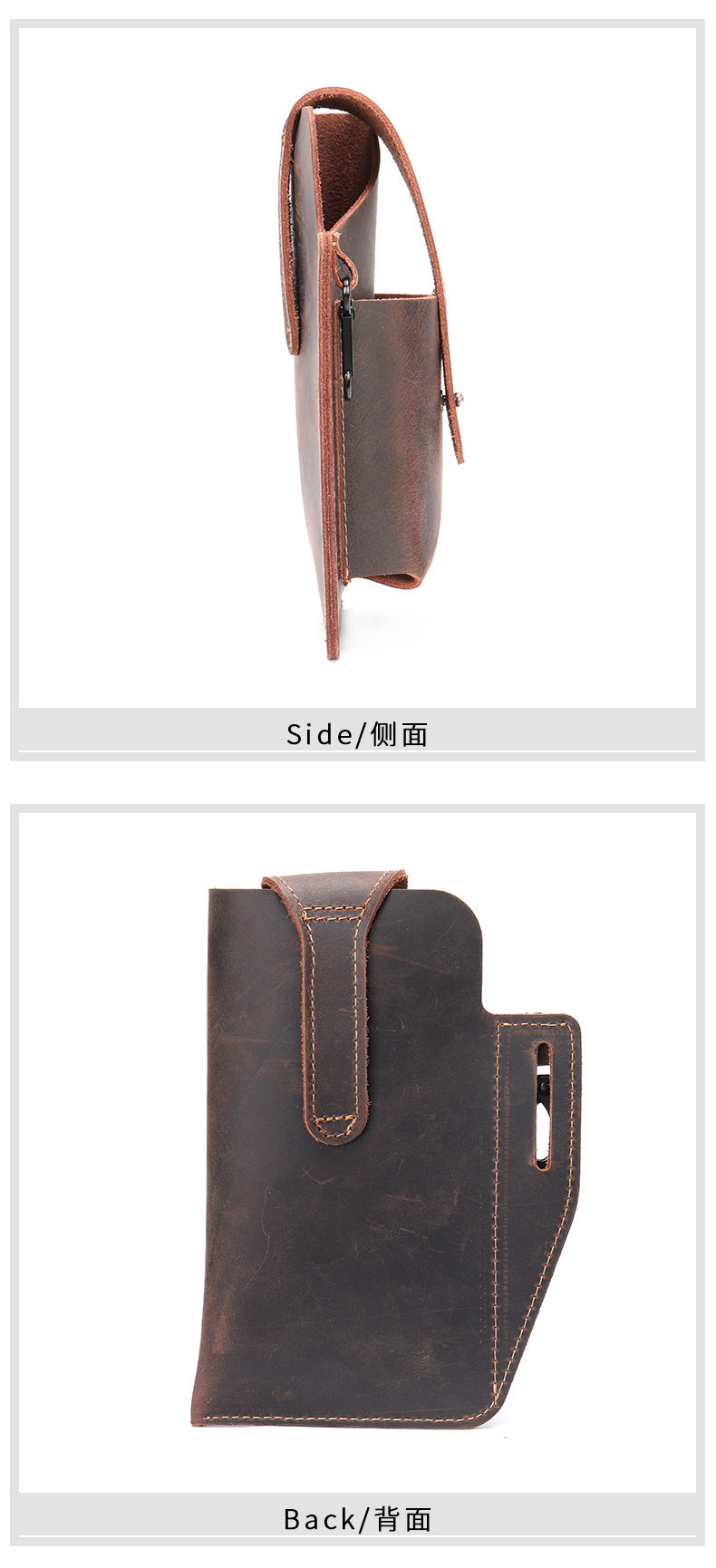 Men's waist bag cowhide sports lock bag for men