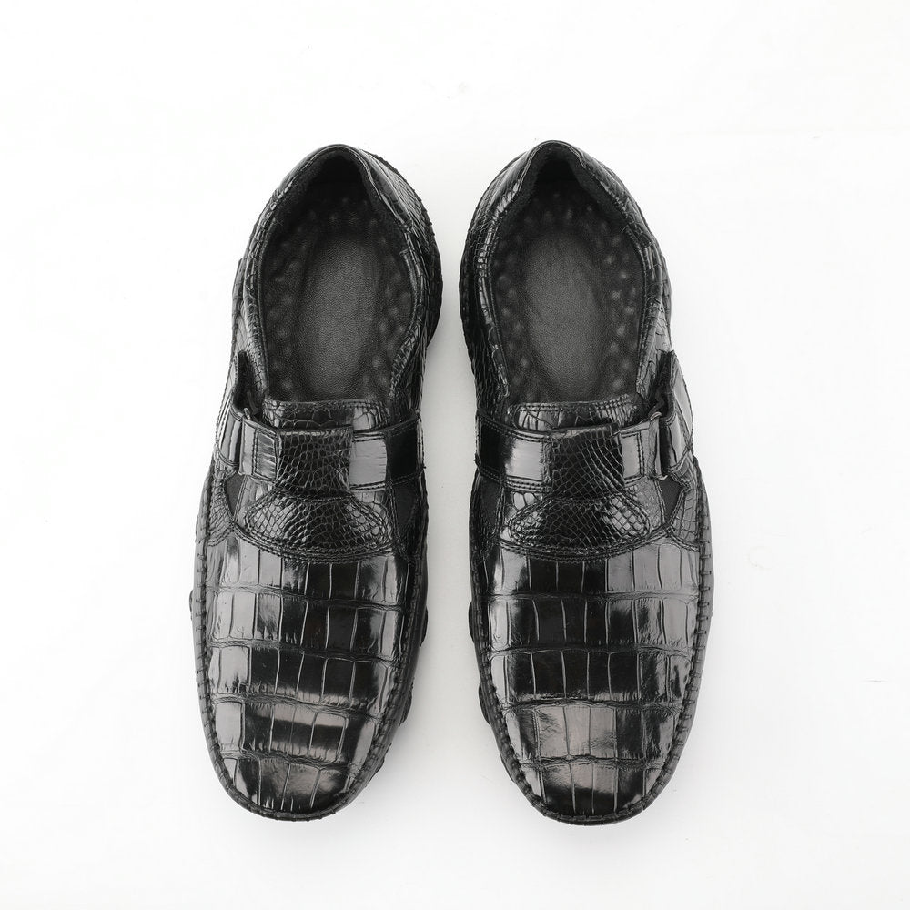 Crocodile leather genuine leather men's leather shoes moccasins men's business casual shoes