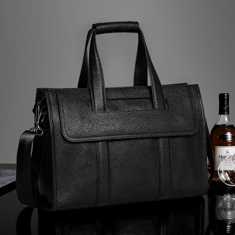 Men's Briefcase Genuine Cowhide Leather Computer Bag Business Large Capacity Handbag Crossbody Bag