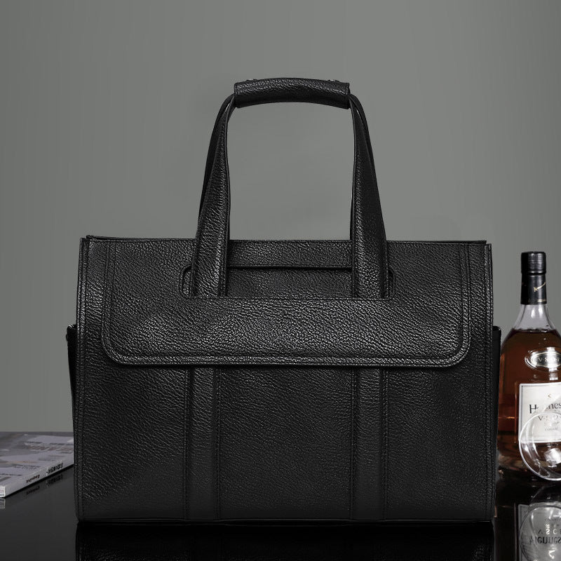 Men's Briefcase Genuine Cowhide Leather Computer Bag Business Large Capacity Handbag Crossbody Bag