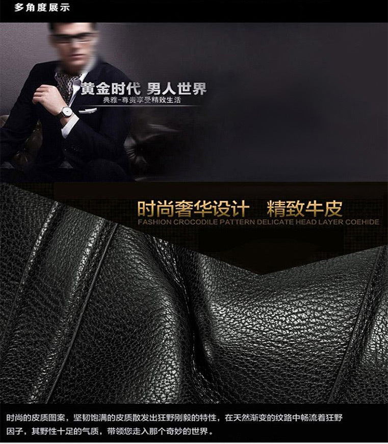 Men's Briefcase Genuine Cowhide Leather Computer Bag Business Large Capacity Handbag Crossbody Bag