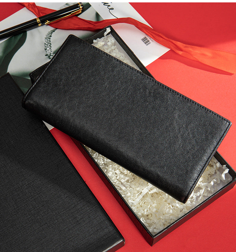 Men's long wallet, tanned leather, high quality coin purse, birthday gift, wallet for men