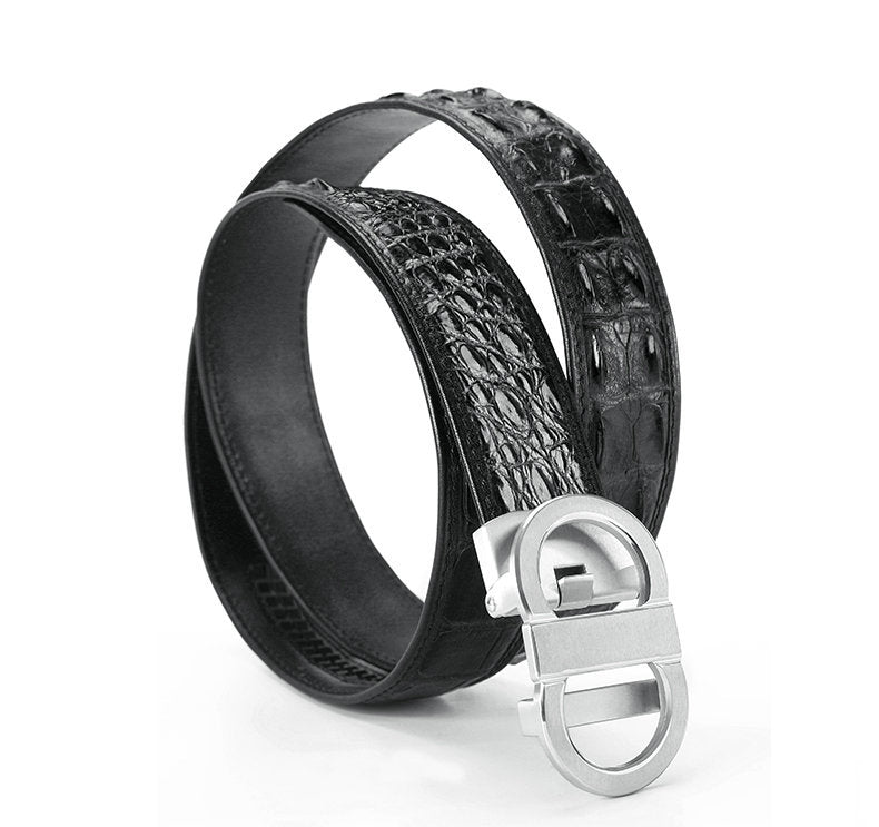 Siamese Crocodile Skin Genuine Leather Men's Belt Automatic Buckle Fashion Casual Business High Quality Men's Belt