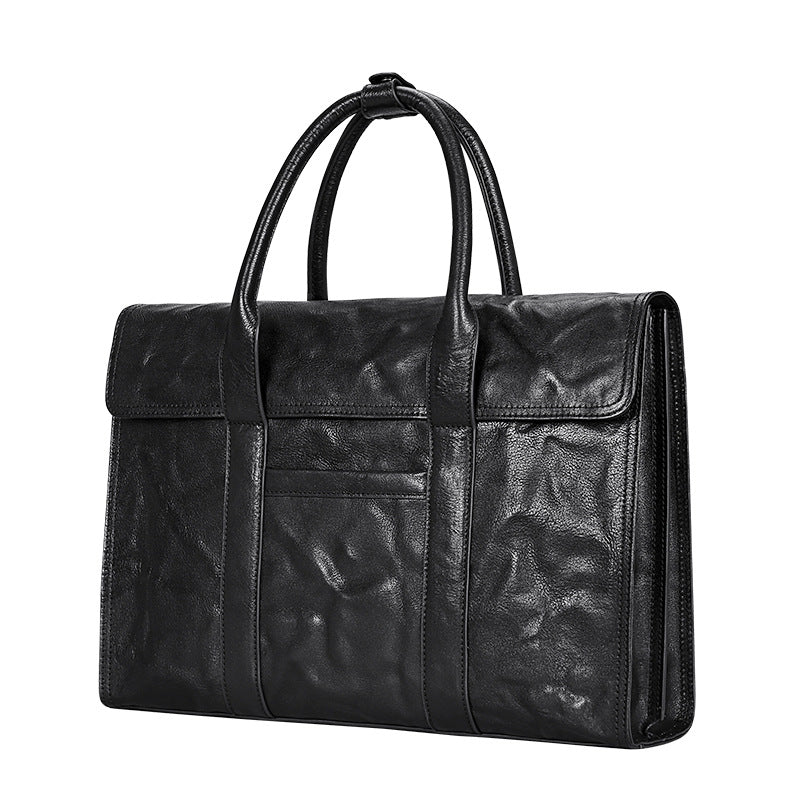 Men's handbag, genuine cowhide leather, high quality, large capacity, briefcase, handbag for men