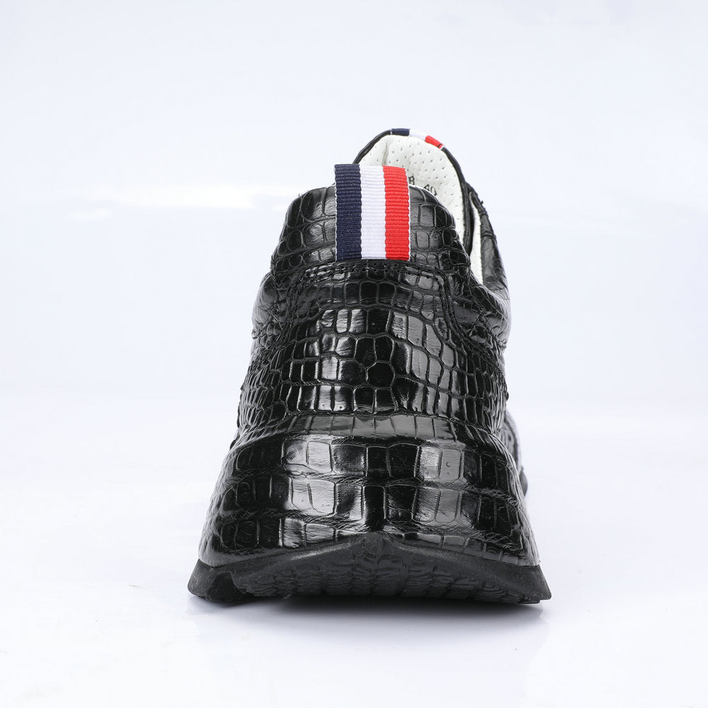 Crocodile leather genuine leather men's shoes fashion rubber sole in-heel men's shoes