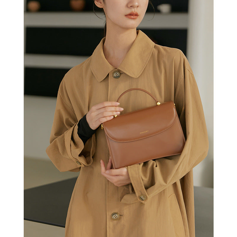 Women's Handbag Small Rectangular Shoulder Bag Female Luxury Genuine Leather Temperament Fashion High Quality