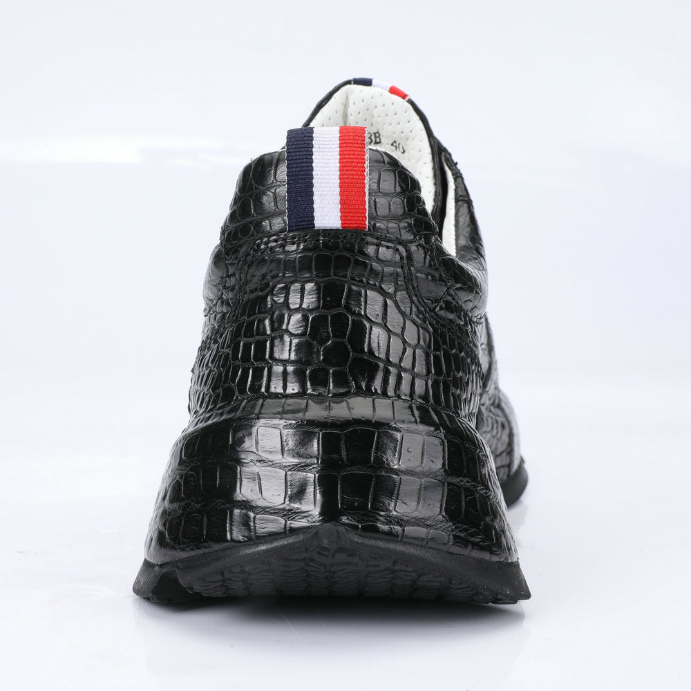 Crocodile leather genuine leather men's shoes fashion rubber sole in-heel men's shoes