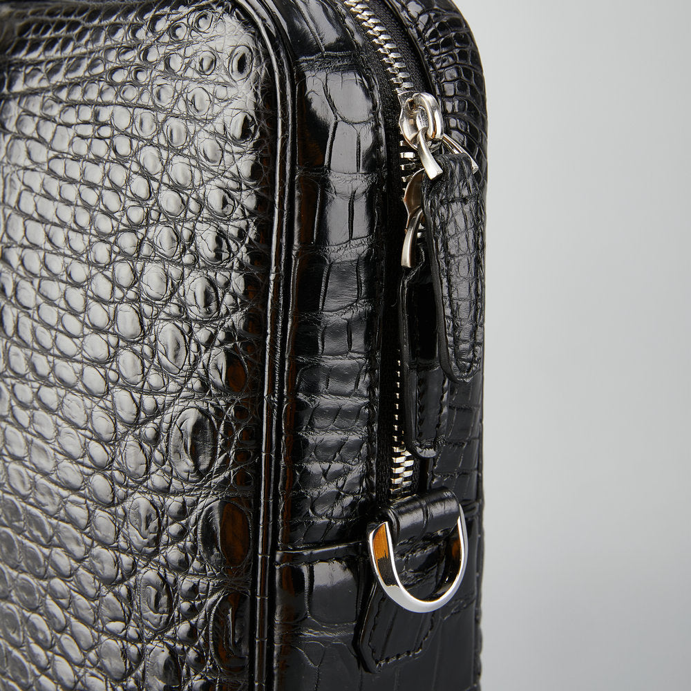 Siamese Crocodile Skin Genuine Leather Men's Briefcase Handbag Casual Business Trip Commuting Business Bag Office Bag File Bag Handbag