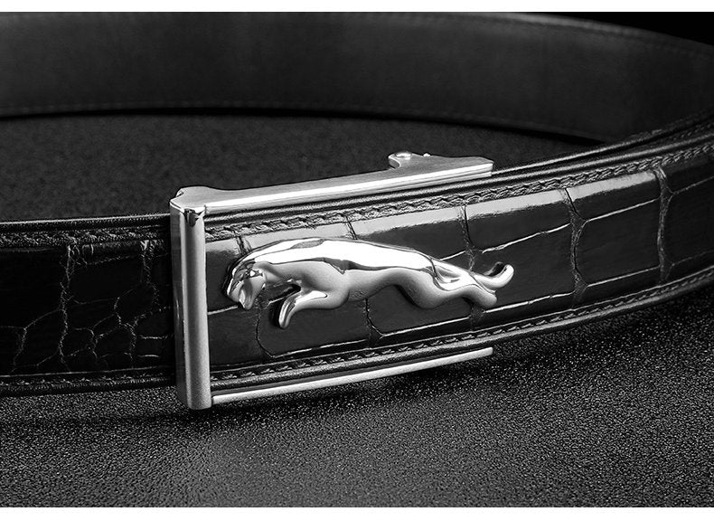 Men's Belt Siamese Crocodile Skin Genuine Leather Automatic Buckle Casual Men's Belt