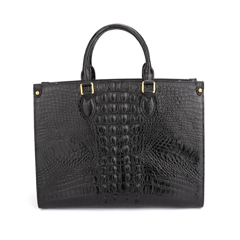Women's Crocodile Bag Atmospheric Genuine Leather Handbag Casual Car Stitch Shoulder Bag