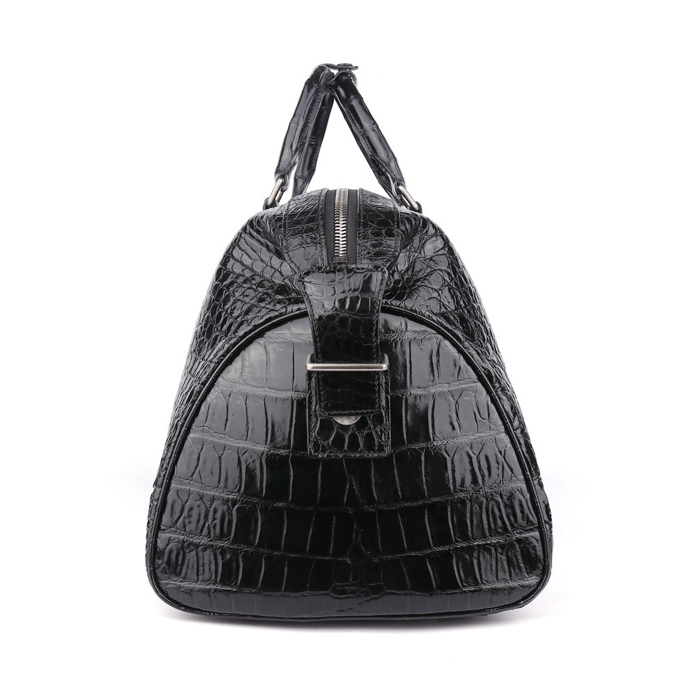 Ladies large capacity crocodile leather ladies bag genuine leather bag casual sports fitness Boston bag