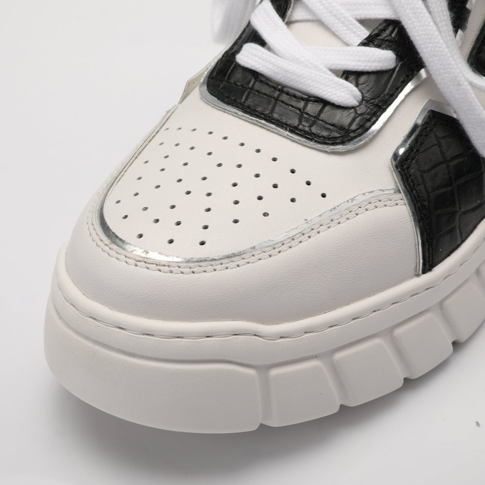 2023 New Crocodile Belly Skin Men's Casual Shoes Excellent Breathability Fashion Platform Men's Shoes