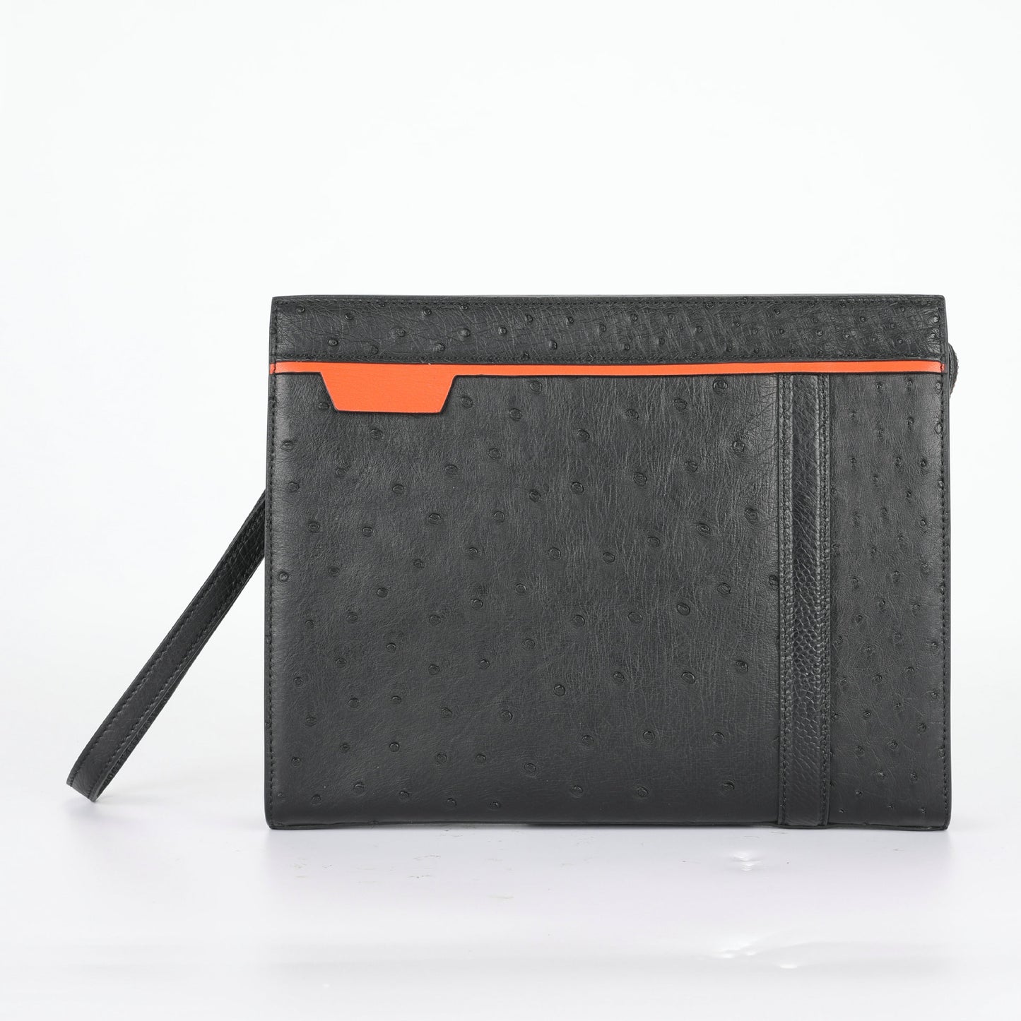 New Ostrich Skin Genuine Leather Men's Handbag Business Casual High Quality Men's Bag