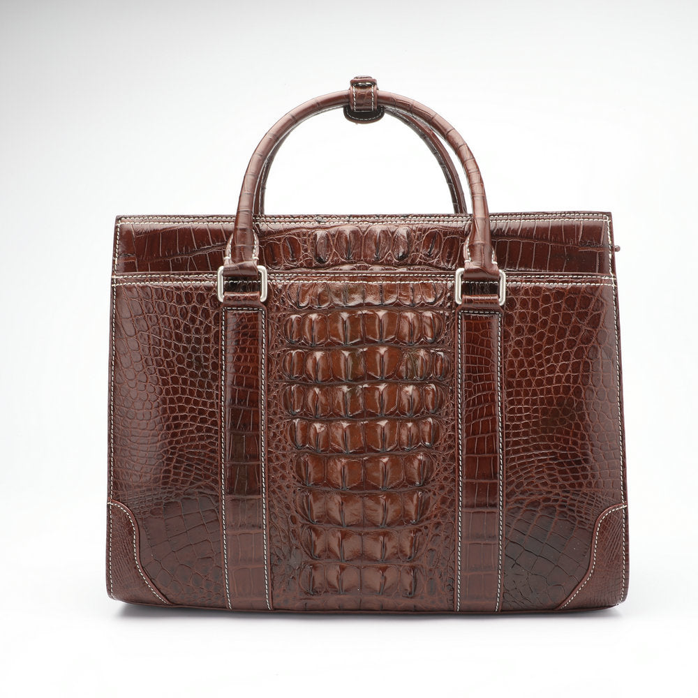 Men's briefcase Genuine crocodile leather handbag Business travel bag Office bag File bag Handbag