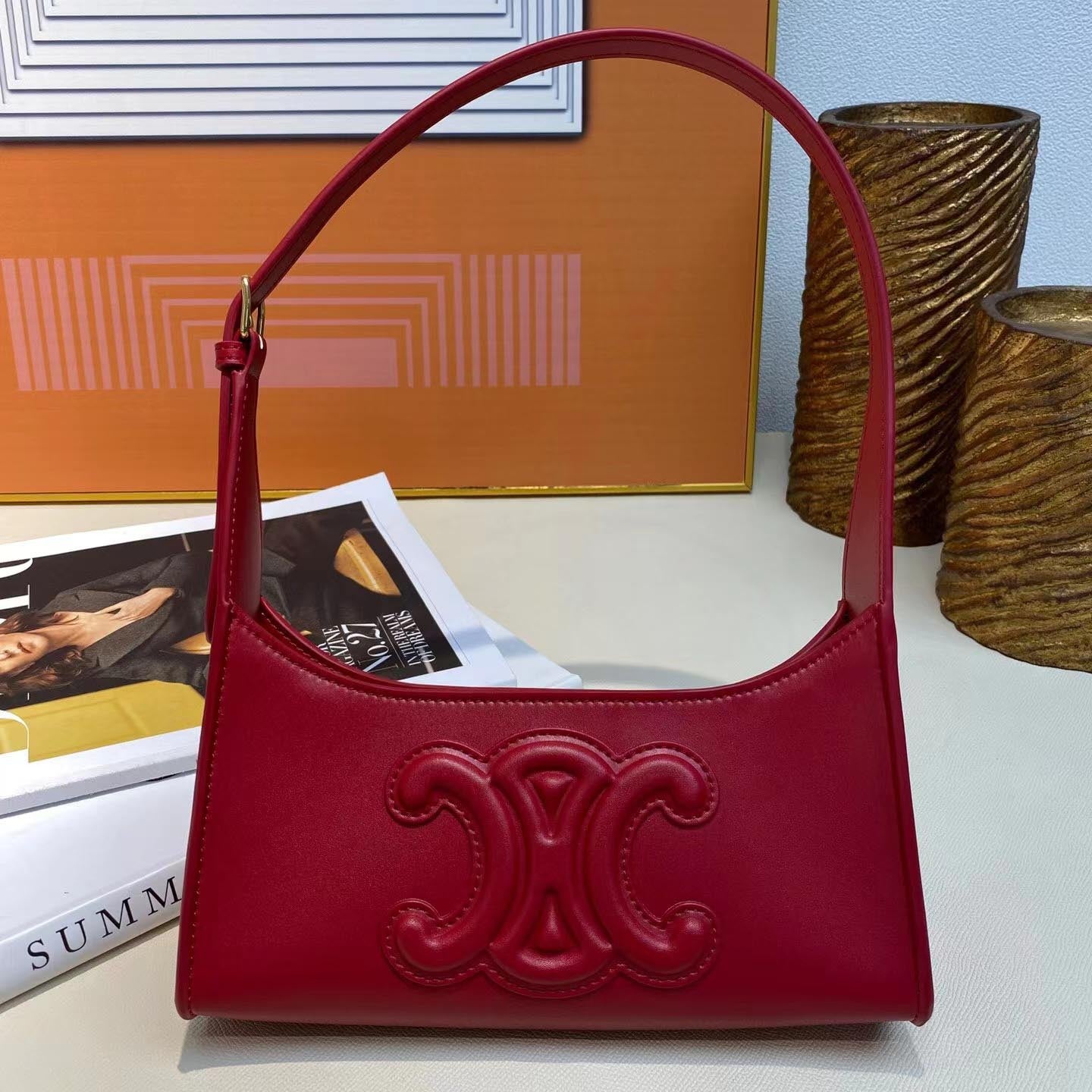 Women's armpit bag Luxury genuine leather shoulder bag handbag Goes with anything Fashion