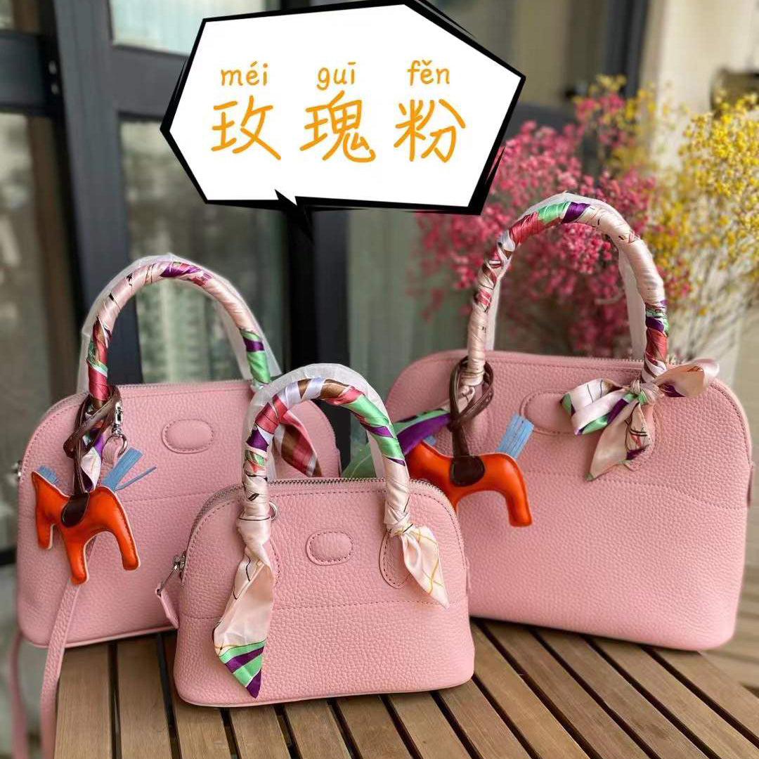 Women's Bag Cowhide Seashell Bag Stylish Handbag Zipper Large Capacity Shoulder Bag Casual Commuting