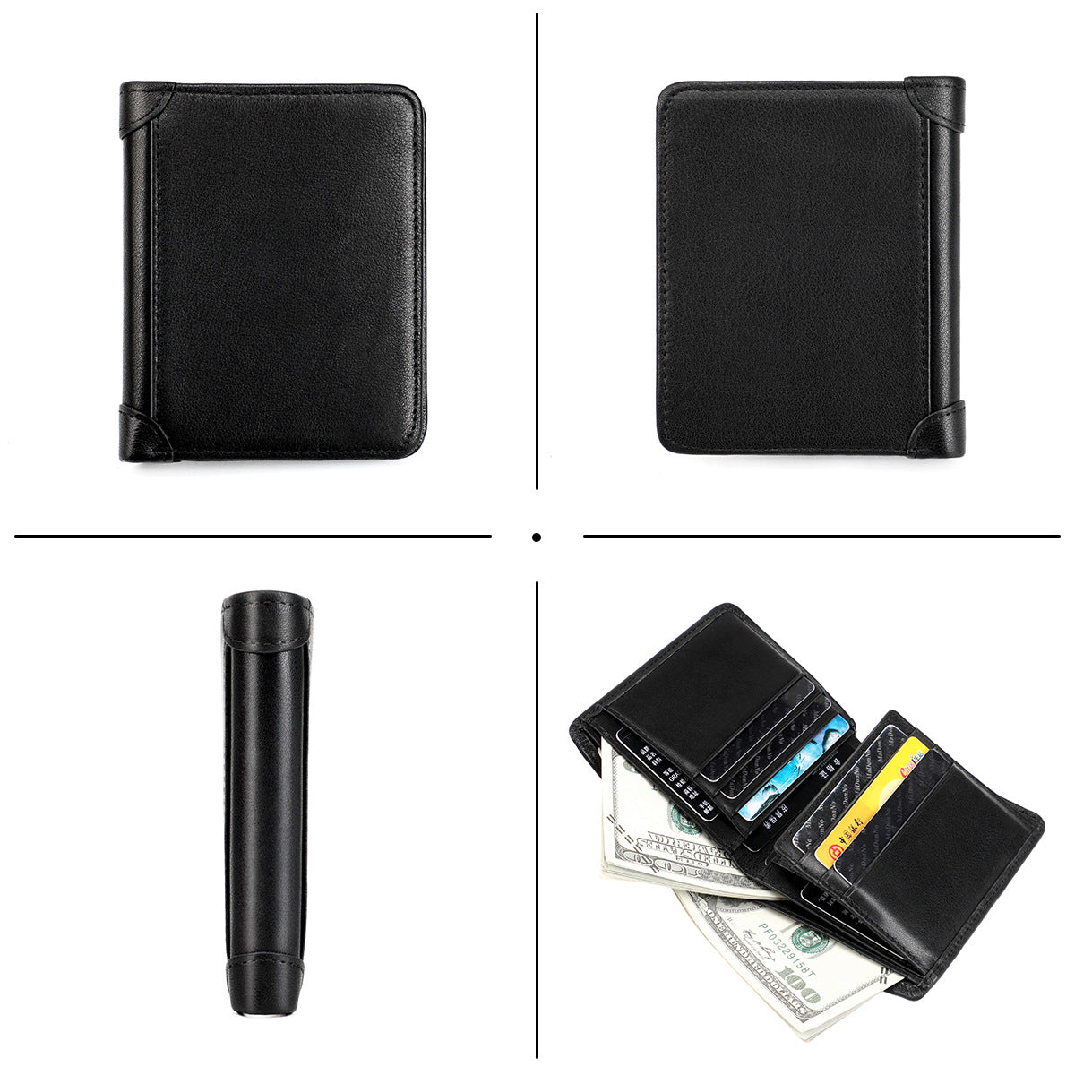 Men's wallet genuine cowhide leather RFID anti-theft brush large capacity multi-functional men's wallet