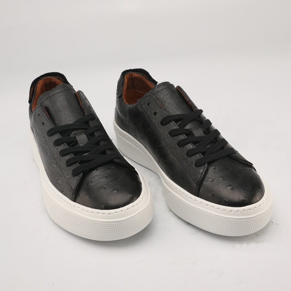 Ostrich Skin Men Shoes Fashion Genuine Leather Sneakers Men's Casual Sports Shoes