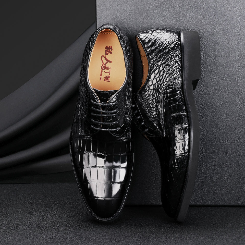 New type Siamese crocodile skin genuine leather men's leather shoes casual business shoes