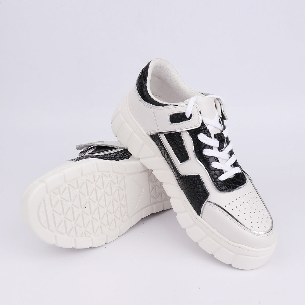 2023 New Crocodile Belly Skin Men's Casual Shoes Excellent Breathability Fashion Platform Men's Shoes