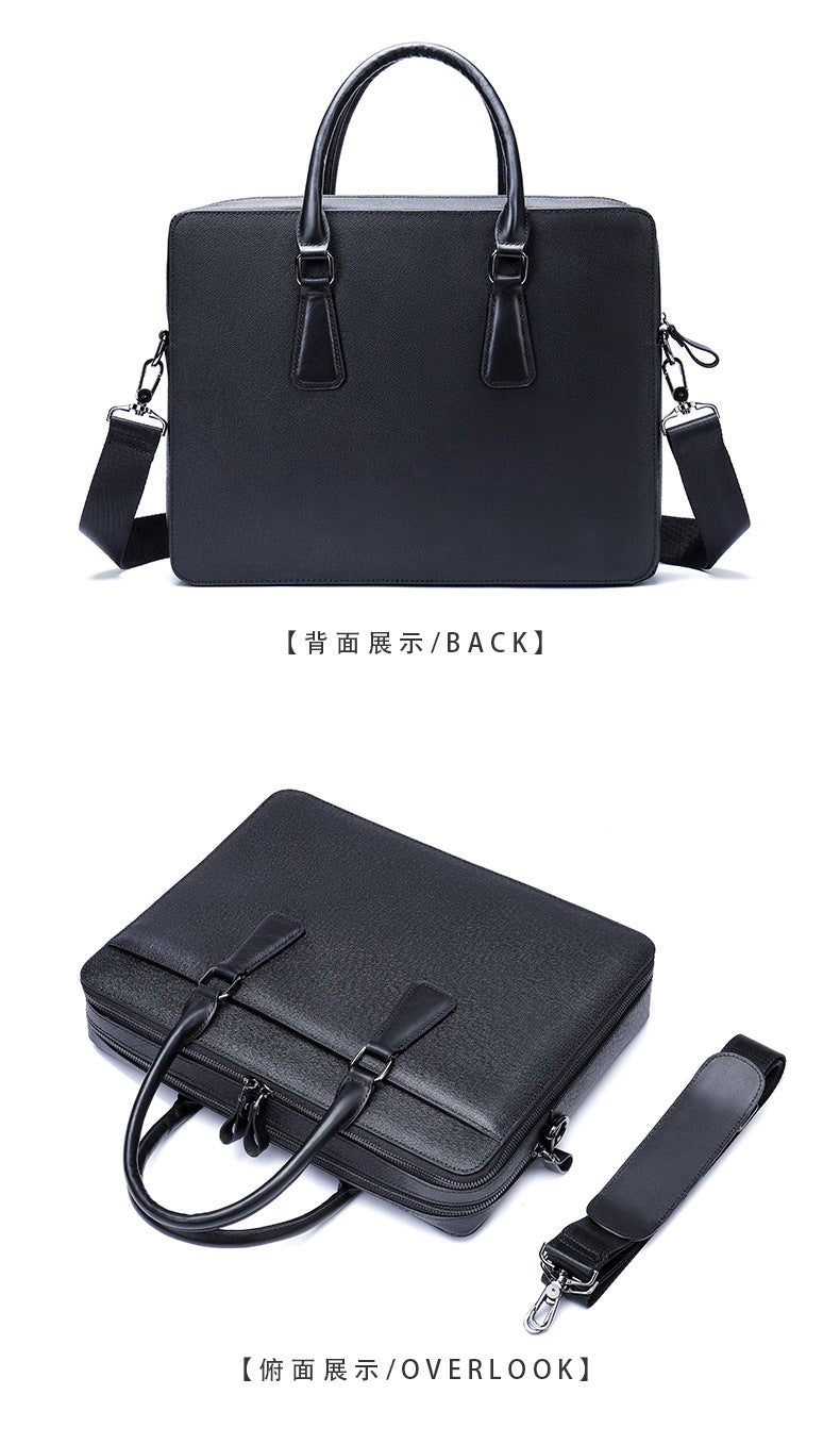 Men's handbag genuine cowhide leather office business commuting men's computer bag handbag