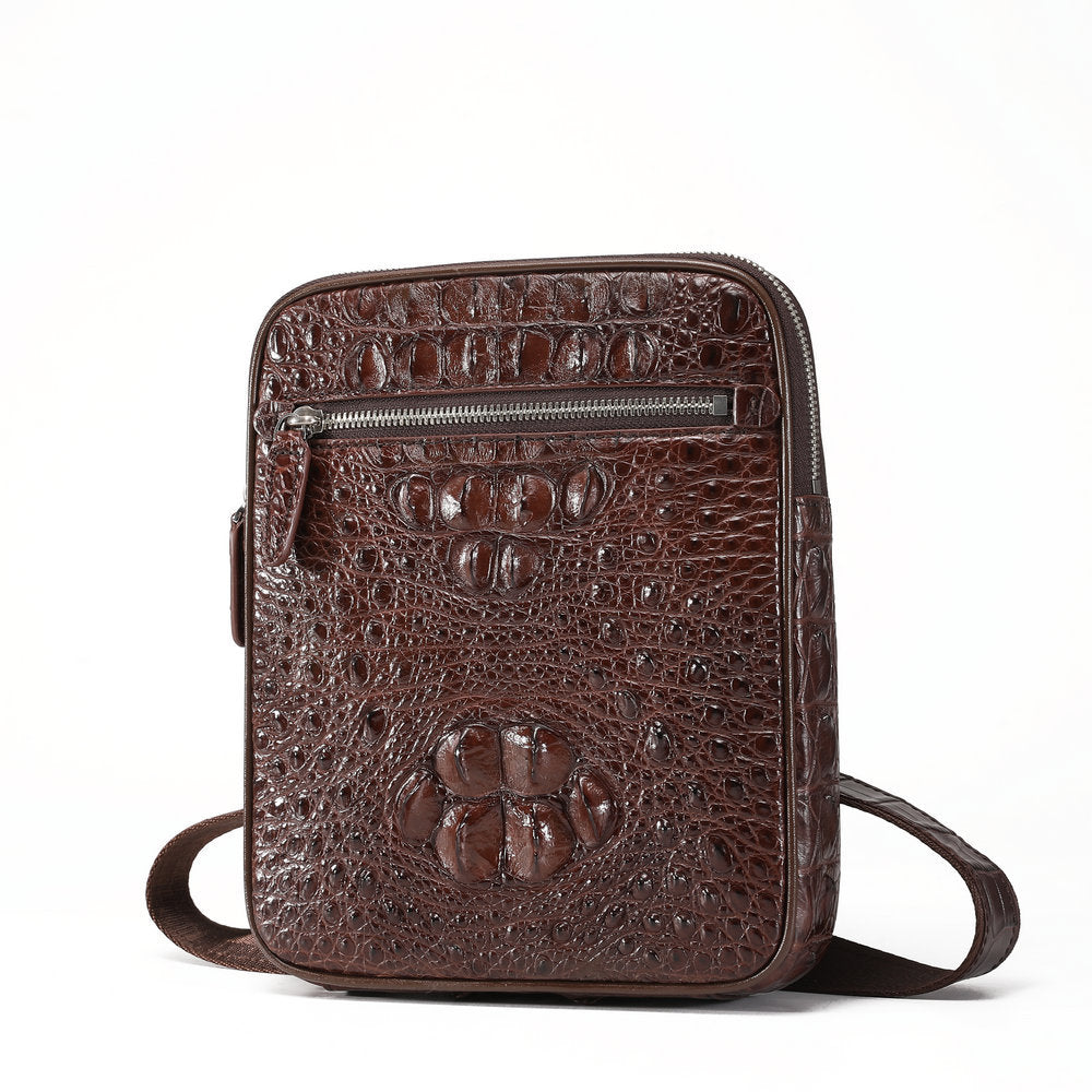 New Crocodile Skin Genuine Leather Men's Shoulder Bag Crossbody Business Commuting Casual Men's Bag