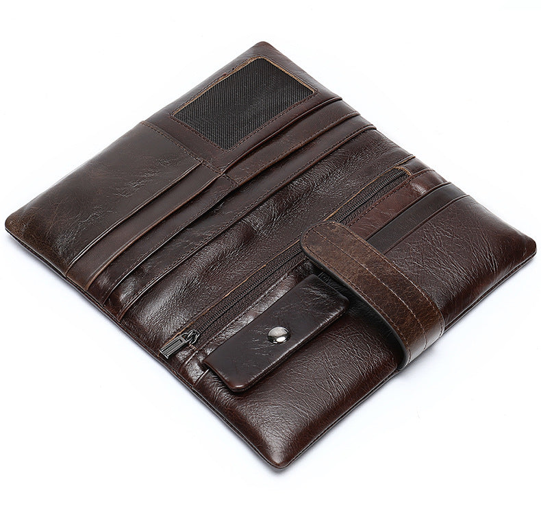 Men's Wallet RFID Coin Card Holder Retro Large Capacity Clutch Bag Men's Wallet