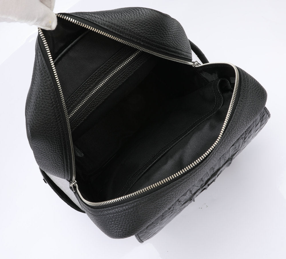 Crocodile bone skin and cowhide genuine leather men's backpack high quality business commuting casual outdoor travel computer bag