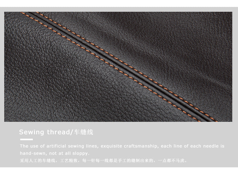 Men's Long Wallet Retro Genuine Cowhide Leather Large Capacity Card Holder RFID Anti-Theft Business Clutch Bag