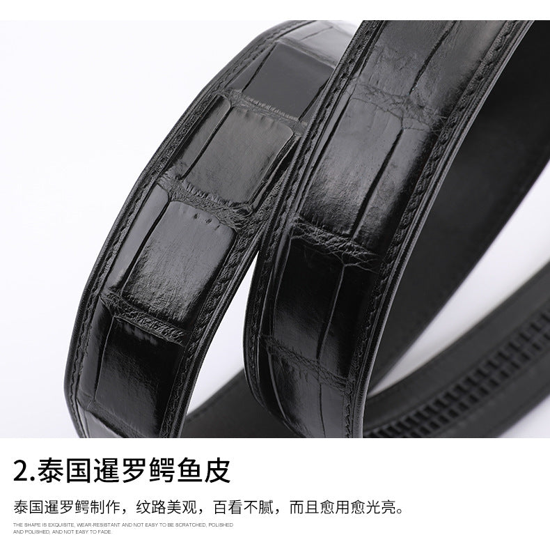 Siamese Crocodile Skin Men's Belt Automatic Buckle Business Casual Genuine Leather Belt