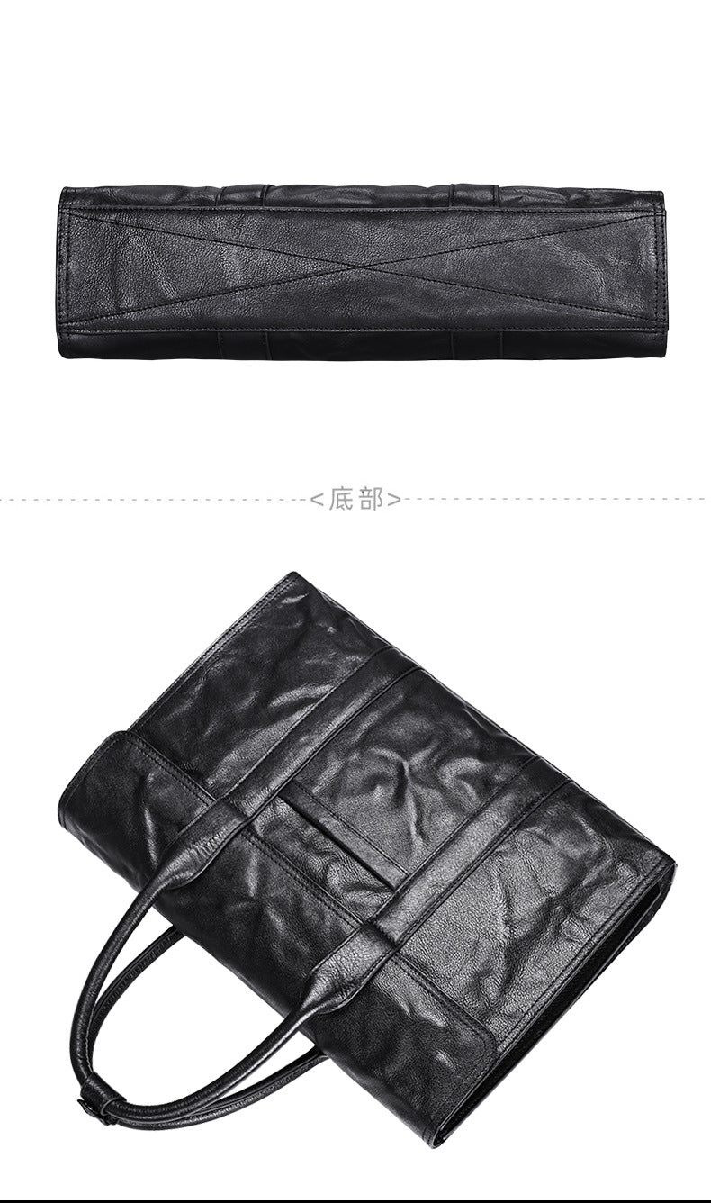 Men's handbag, genuine cowhide leather, high quality, large capacity, briefcase, handbag for men