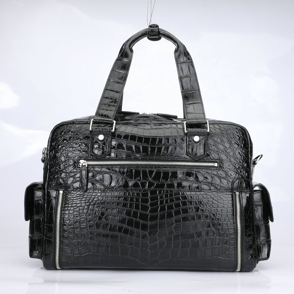 Crocodile Belly Skin Genuine Leather Men's Large Capacity Travel Bag Outdoor Camping Casual Handbag Luggage Bag Handbag