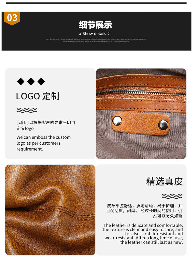 Men's Clutch Bag, Cowhide Genuine Leather, Large Capacity, Retro Fashion, Men's Handbag