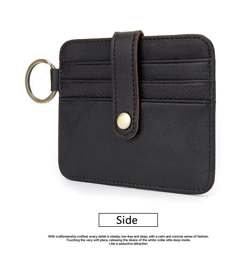 Men's wallet cowhide thin coin card holder casual card bag for men