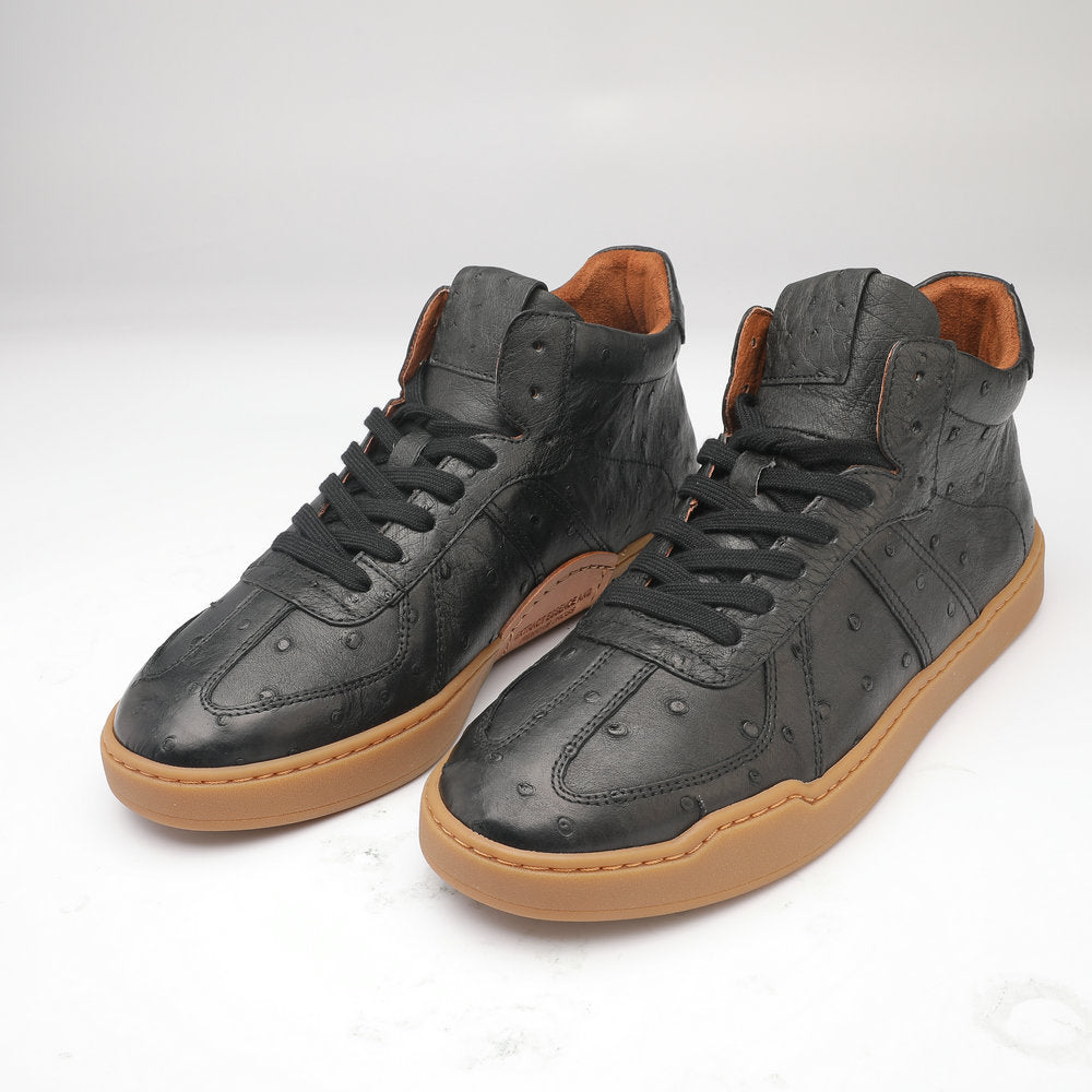 Ostrich skin genuine leather men's shoes fashion casual short boots