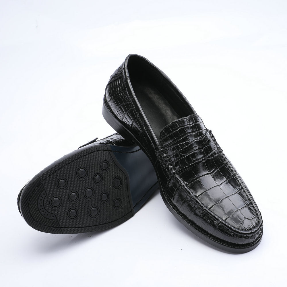 2023 New Crocodile Belly Skin Men's Leather Shoes Genuine Leather Moccasins Business Casual Shoes