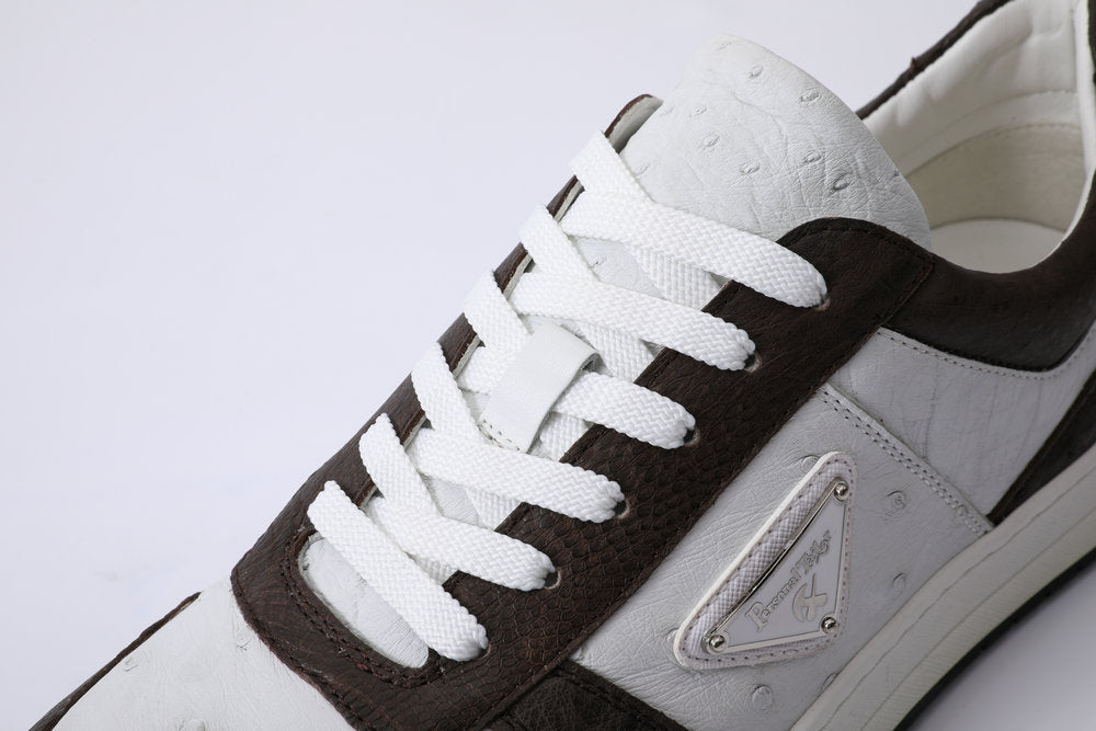 2023 New Ostrich Skin Men's Sneakers Genuine Leather Casual Fashion Men's Shoes