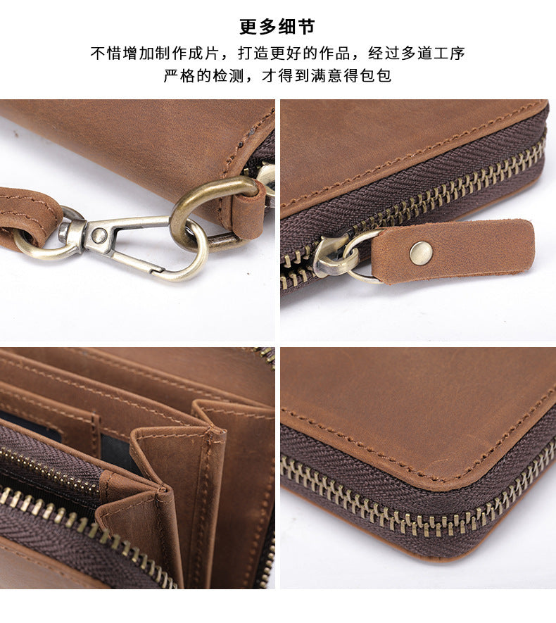 Men's Wallet Genuine Cow Leather Wallet Fashion Large Capacity Clutch Bag for Men