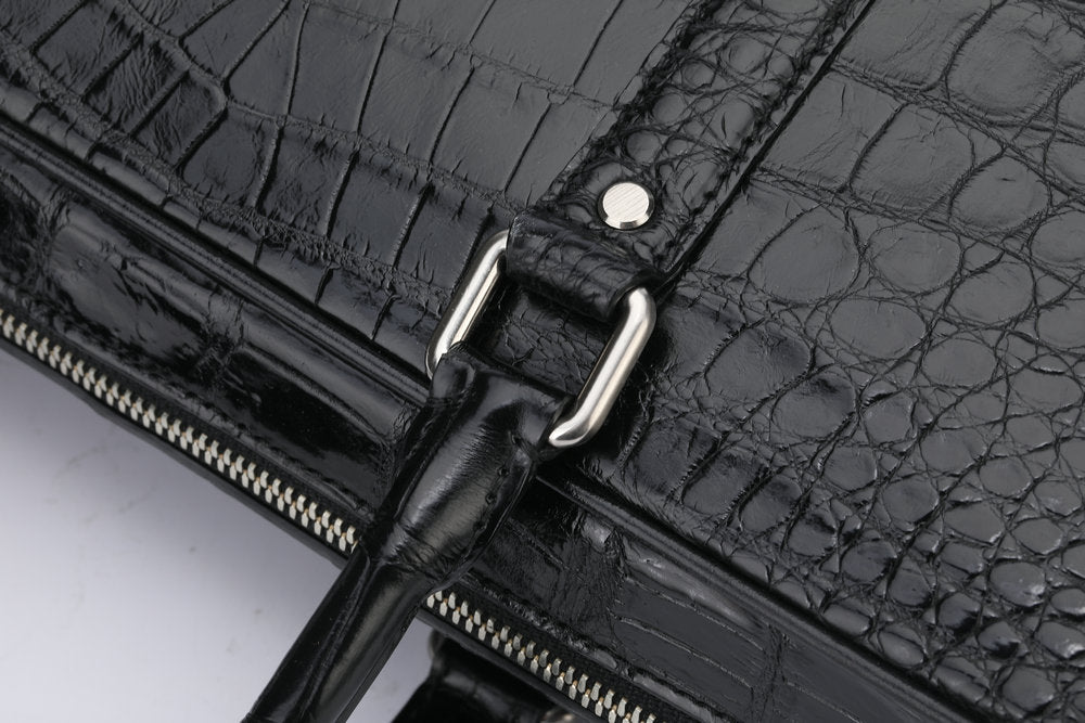 Siamese Crocodile Belly Skin Genuine Leather Men's Briefcase High Quality Men's Office Bag Business Bag File Bag Handbag
