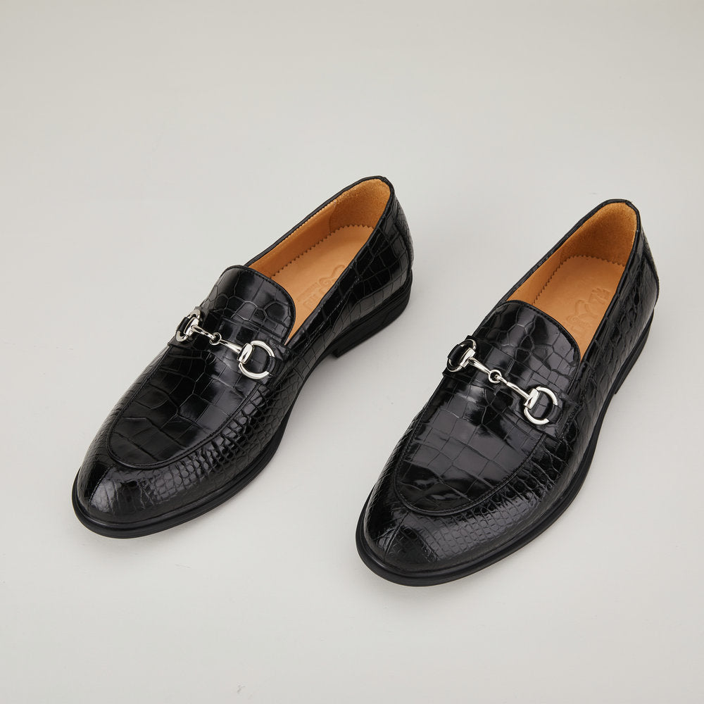 Crocodile Belly Skin Genuine Leather Men's Leather Shoes Rubber Sole Moccasins Fashion Casual Business Shoes