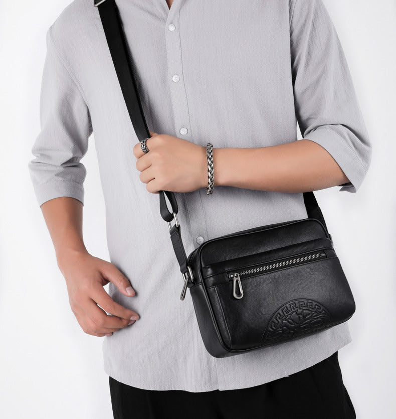 Men's Crossbody Bag Genuine Leather Cowhide Fashion Business Casual Shoulder Bag