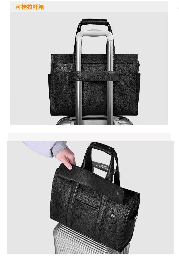 Men's Briefcase Genuine Cowhide Leather Computer Bag Business Large Capacity Handbag Crossbody Bag