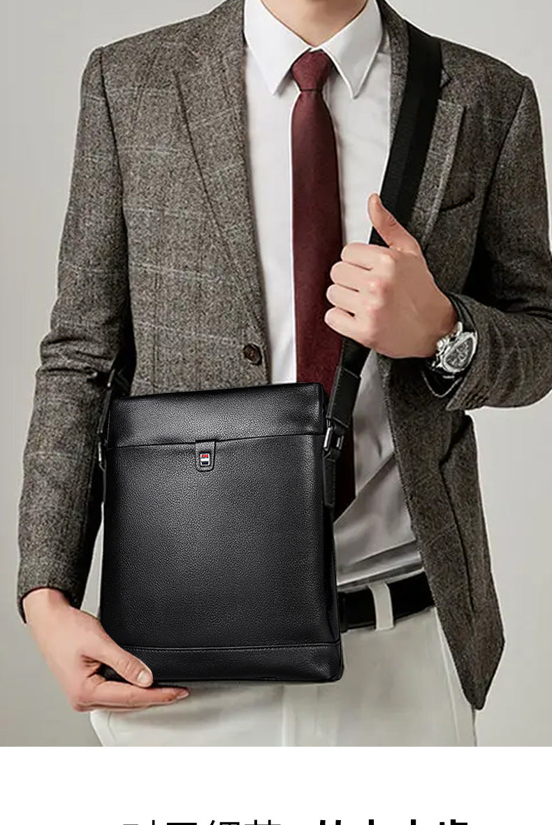 Men's Shoulder Bag Made of Genuine Cowhide Leather Large Capacity Casual Bag for Men
