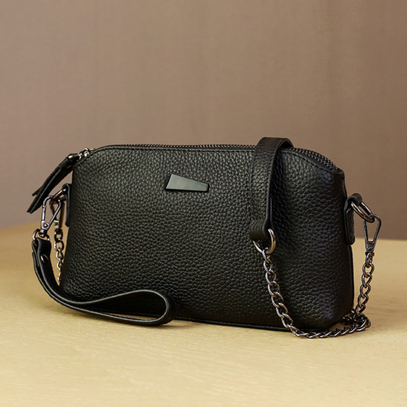 Cowhide Chain Bag Genuine Leather Women's Bag Crossbody Bag Clutch Bag Women's Shoulder Bag Goes with Anything