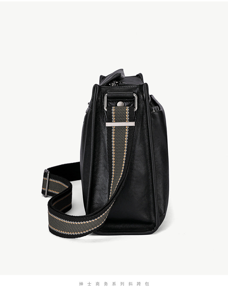 Men's Shoulder Bag Cowhide Genuine Leather Fashion Casual Commuting Crossbody Bag for Men